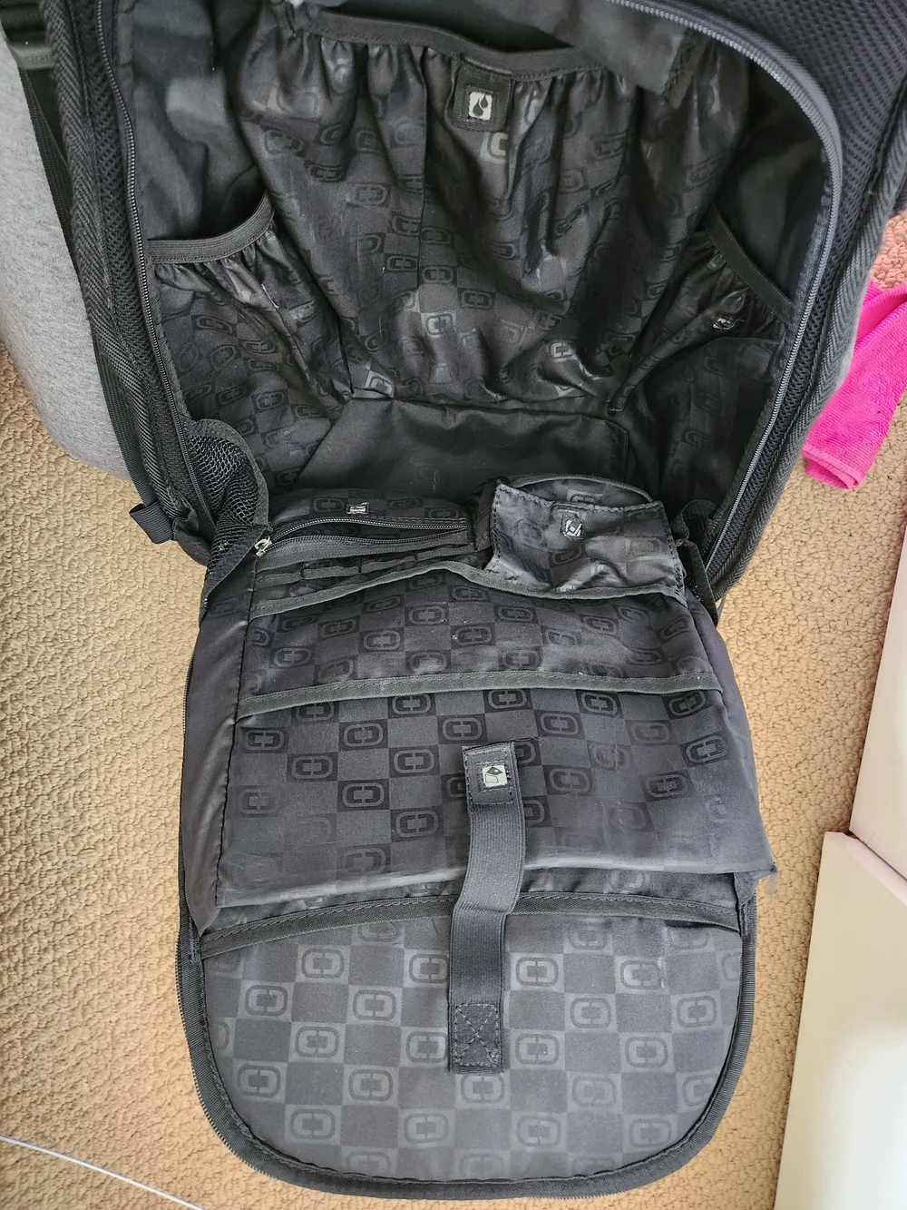 OGIO Hard Shell Black Backpack with Red Accents - Picture 4 of 8